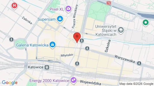 Kontorlokaler til leje i Katowice - kort over placeringen