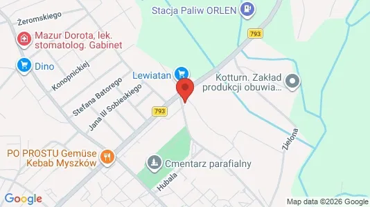 Kontorer til leie i Myszkowski - kort over placeringen