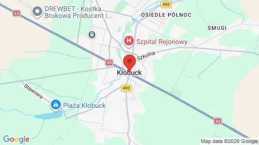 Toimistotilat Vuokrattavana i Kłobucki - kort over placeringen