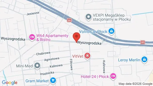 Office spaces for rent i Płock - kort over placeringen