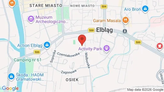 Kontorlokaler til leje i Elbląg - kort over placeringen