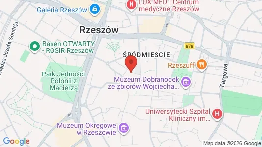Office spaces for rent i Rzeszów - kort over placeringen