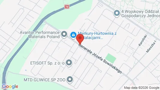 Kontorlokaler til leje i Gliwice - kort over placeringen
