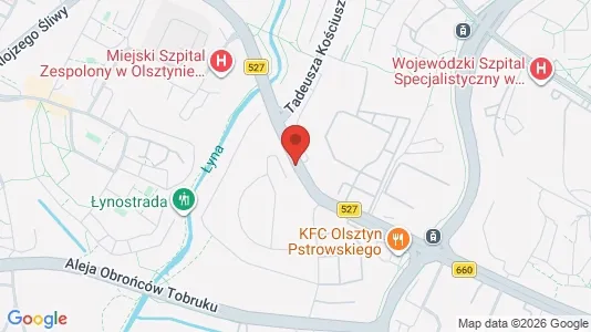 Office spaces for rent i Olsztyn - kort over placeringen