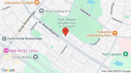Office spaces for rent i Tychy - kort over placeringen
