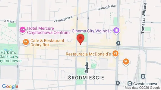 Office spaces for rent i Częstochowa - kort over placeringen