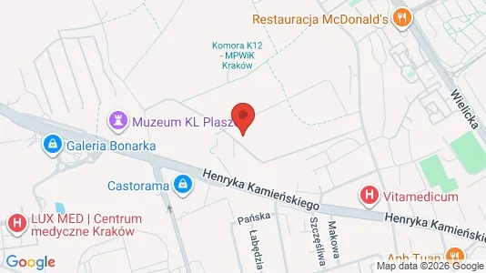 Office spaces for rent i Kraków Podgórze - kort over placeringen