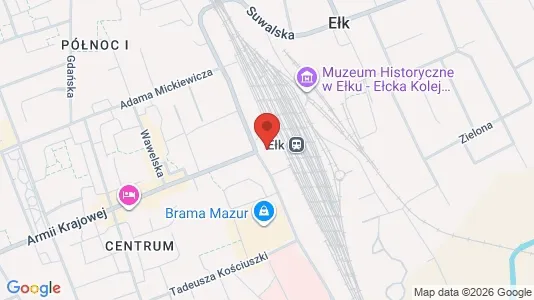 Kontorlokaler til leje i Ełcki - kort over placeringen