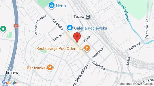 Office spaces for rent i Tczewski - kort over placeringen