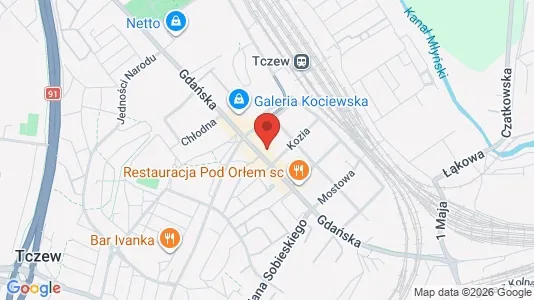 Office spaces for rent i Tczewski - kort over placeringen