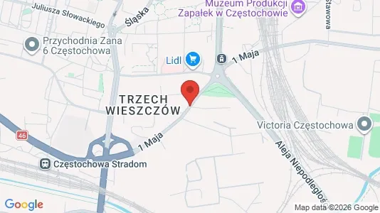 Office spaces for rent i Częstochowa - kort over placeringen