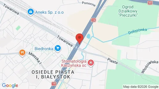 Kantorruimte te huur i Białystok - kort over placeringen