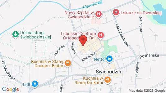 Office spaces for rent i Świebodziński - kort over placeringen