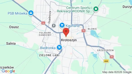 Kontorer til leie i Krotoszyński - kort over placeringen