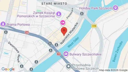 Kantorruimte te huur i Szczecin - kort over placeringen