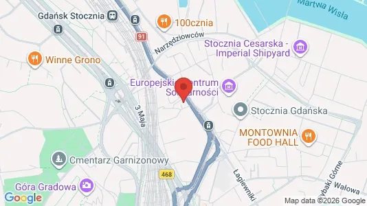 Kantorruimte te huur i Gdańsk - kort over placeringen