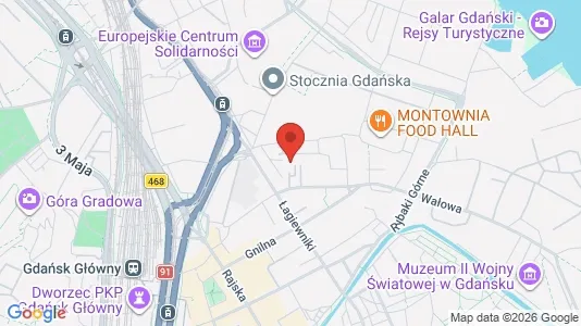 Kontorlokaler til leje i Gdańsk - kort over placeringen