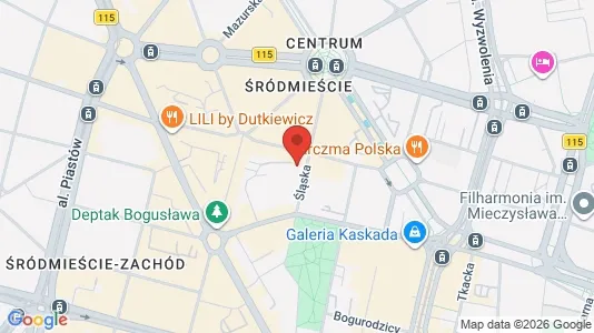 Büros zur Miete i Szczecin - kort over placeringen