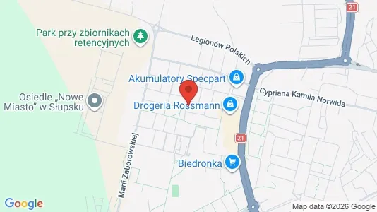Büros zur Miete i Słupsk - kort over placeringen