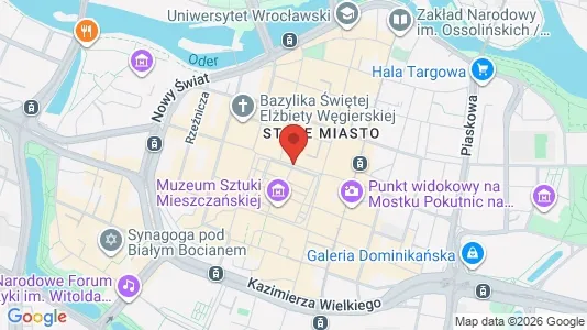 Kontorlokaler til leje i Wrocław - kort over placeringen