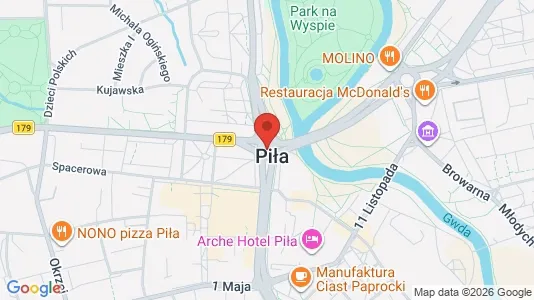 Office spaces for rent i Pilski - kort over placeringen