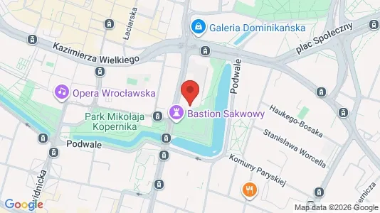 Office spaces for rent i Wrocław - kort over placeringen