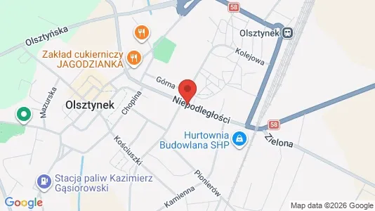 Büros zur Miete i Olsztyński - kort over placeringen