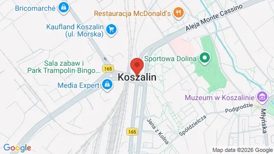 Kantorruimte te huur i Koszalin - kort over placeringen