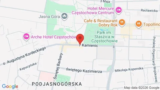 Office spaces for rent i Częstochowa - kort over placeringen
