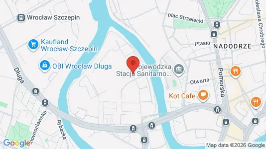Toimistotilat Vuokrattavana i Wrocław - kort over placeringen