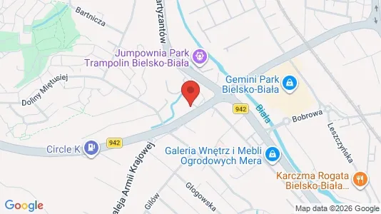 Office spaces for rent i Bielsko-Biała - kort over placeringen