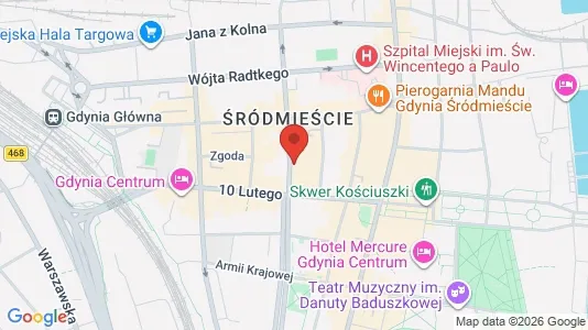 Office spaces for rent i Gdynia - kort over placeringen
