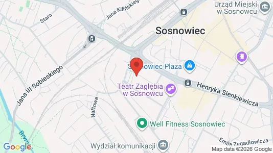 Kontorlokaler til leje i Sosnowiec - kort over placeringen