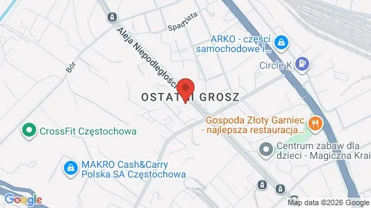 Office spaces for rent i Częstochowa - kort over placeringen