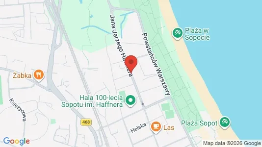 Kontorer til leie i Sopot - kort over placeringen