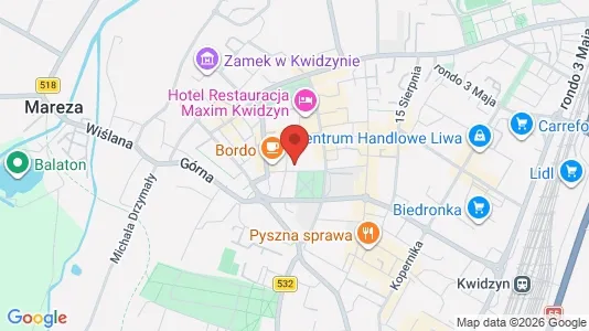 Office spaces for rent i Kwidzyński - kort over placeringen