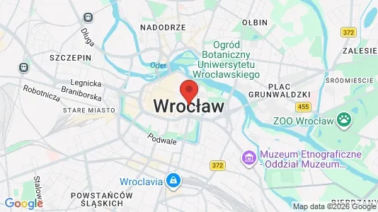 Office spaces for rent i Wrocław - kort over placeringen