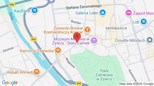 Office spaces for rent i Żywiecki - kort over placeringen