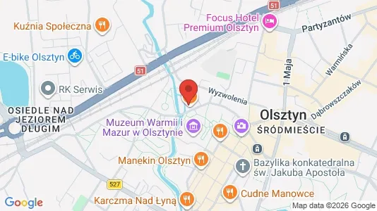 Office spaces for rent i Olsztyn - kort over placeringen