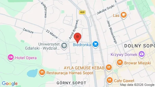 Office spaces for rent i Sopot - kort over placeringen