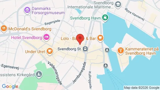 Kantorruimte te huur i Svendborg - kort over placeringen