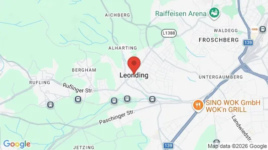 Kontorlokaler til leje i Leonding - kort over placeringen