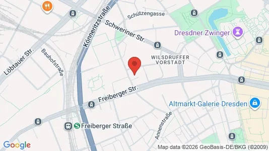 Commercial properties for rent i Dresden - kort over placeringen