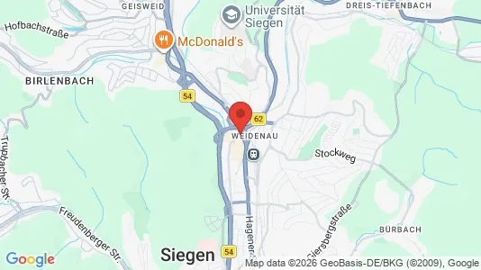 Nieruchomości przemysłowe Do wynajęcia i Siegen-Wittgenstein - kort over placeringen