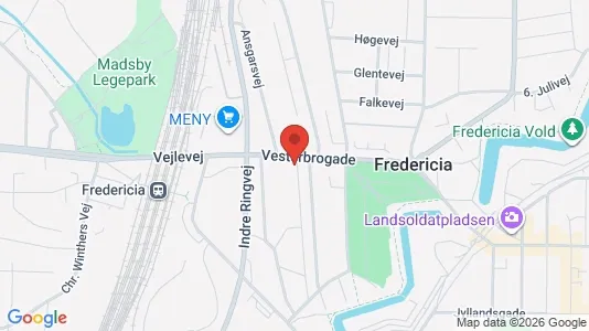 Kontorlokaler til leje i Fredericia - kort over placeringen