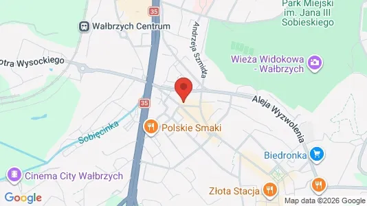 Espacios de oficina En venta i Wałbrzych - kort over placeringen