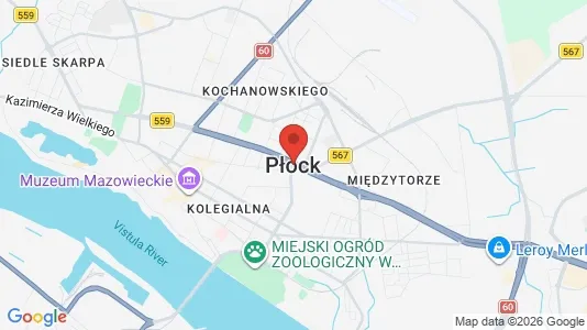 Kontorer til salgs i Płock - kort over placeringen