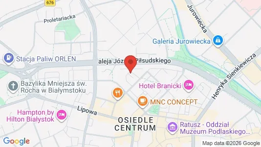 Kontorlokaler til salg i Białystok - kort over placeringen