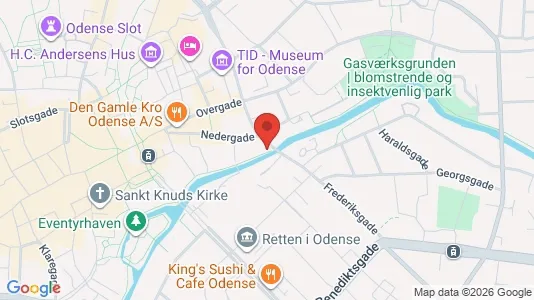 Bedrijfsruimtes te huur i Odense C - kort over placeringen