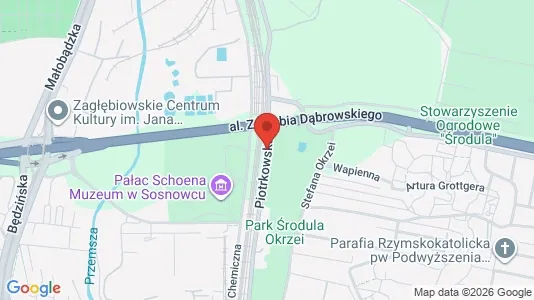 Kontorlokaler til salg i Sosnowiec - kort over placeringen